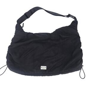 Wilo The Label Black ruched sling bag Shoulder Bag Purse Slouchy Athleisure